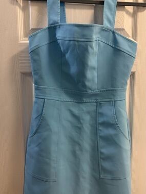 amanda uprichard ace dress pacific blue | Dresses | Amanda Uprichard Mini In Size Small Nwot Square neck gold 18th birthday dress Viscose Machine wash cold Color:Ivory/Pink